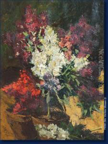 Bouquet De Fleurs Oil Painting - Georges Tournier