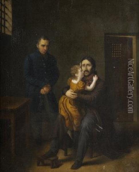 Prisoner And Child Oil Painting - Jean Antoine Th. Giroust