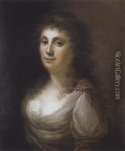 Portrait De Femme Oil Painting - Angelika Kauffmann