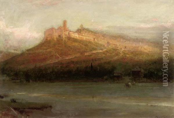 Assisi Oil Painting - Albert Goodwin