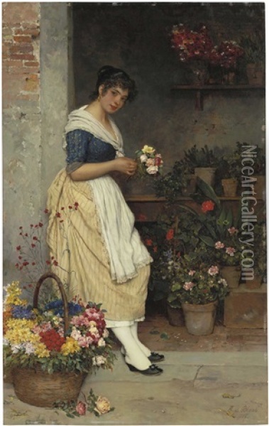 The Fairest Rose Oil Painting - Eugen von Blaas