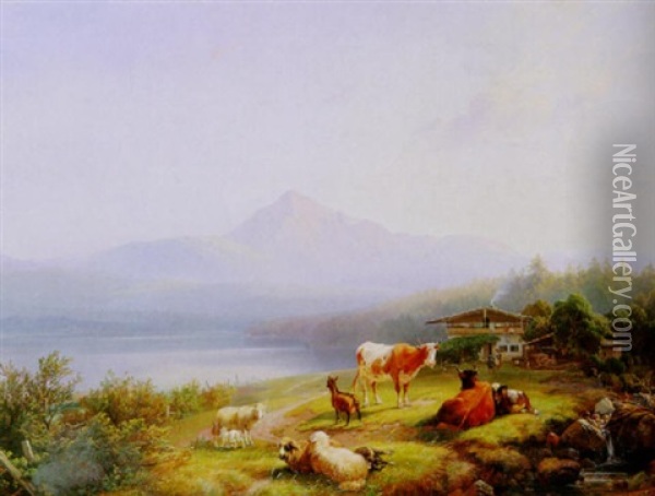 Landliche Idylle Oil Painting - Adolf Nickol