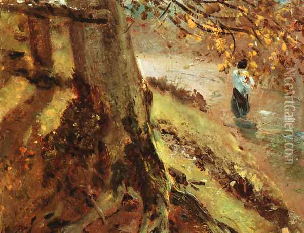 Tree Trunks Oil Painting - John Constable
