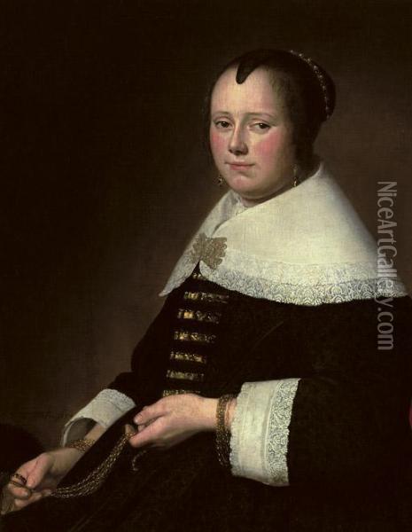 Portrait Of A Lady Oil Painting - Johannes Cornelisz. Verspronck