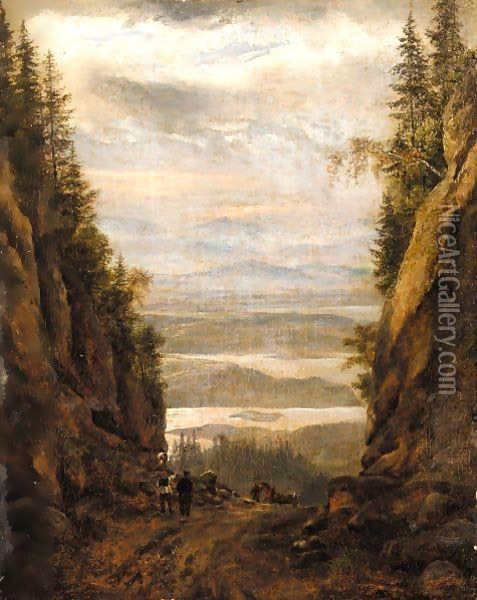 Utsikt Fra Krokkleiva (View From Krokkleiva, Norway) Oil Painting - Johan Christian Clausen Dahl