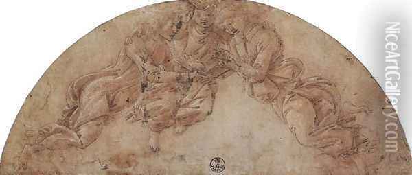 Three Angels Oil Painting - Sandro Botticelli