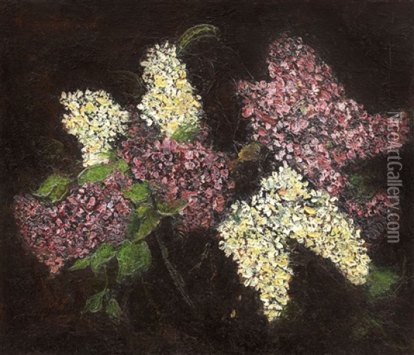 Flori De Liliac Oil Painting - Octav Bancila