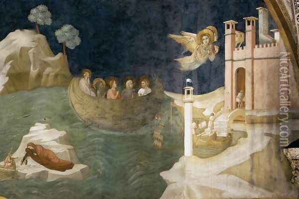 Scenes from the Life of Mary Magdalene- Mary Magdalene's Voyage to Marseilles 1320 Oil Painting - Giotto Di Bondone