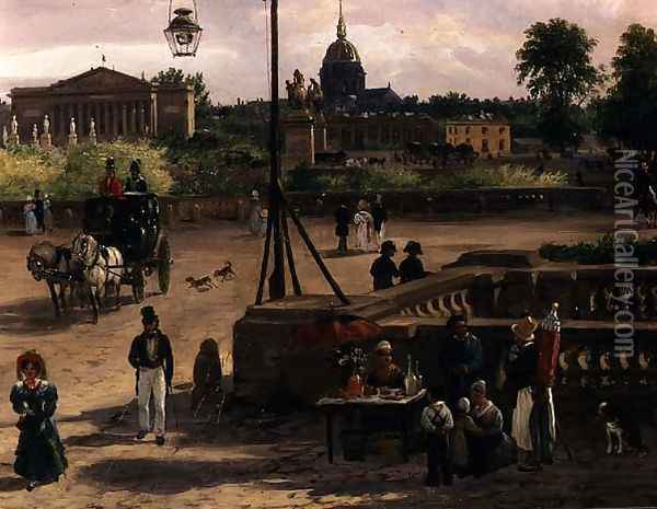 Place de la Concorde, 1829 Oil Painting - Guiseppe Canella