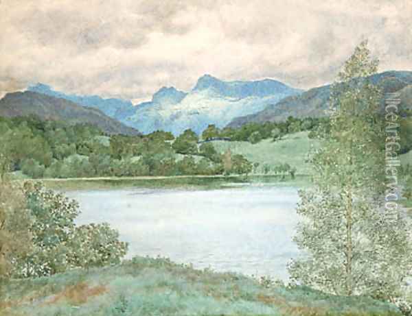 Loughrigg Tarn, Westmorland, Lake District, Cumbria Oil Painting - Henry Holiday