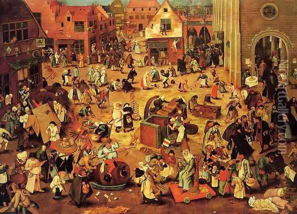 The Battle between Lent and Carnival Oil Painting - Pieter the Elder Bruegel