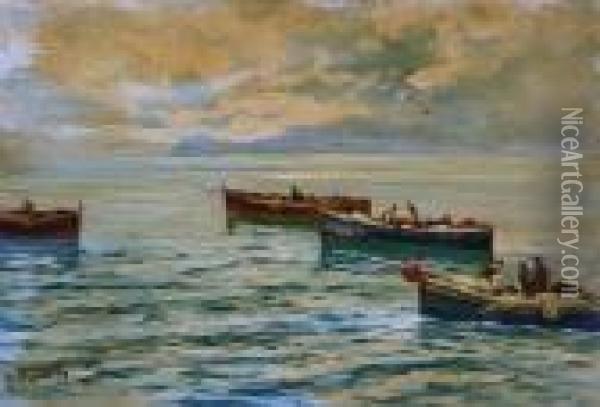 Pescatori Oil Painting - Gaetano Esposito