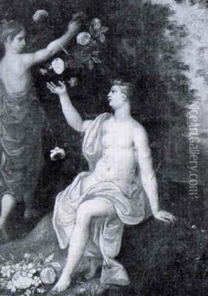 Venus And Flora Oil Painting - Hendrik van Balen the Elder