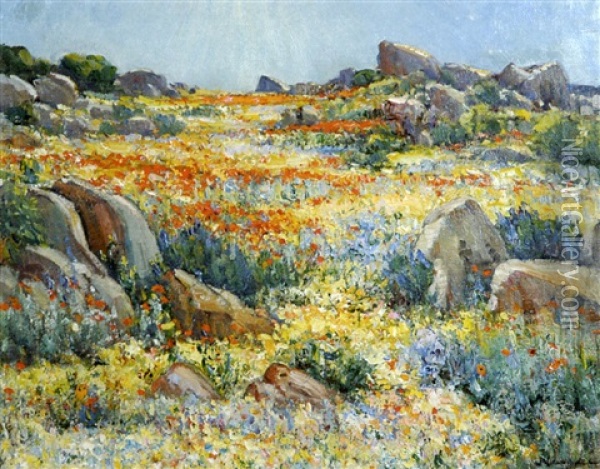 Namaqualand In Springtime Oil Painting - Pieter Hugo Naude