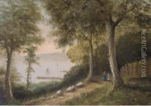 Appleby Wood, Near Ryde; And Alverstone Mill, Isle Of Wight Oil Painting - Arthur Wellington Fowles