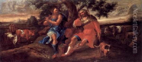 Merkur, Argus Und Jo In Einer Landschaft Oil Painting - Abraham Bloemaert