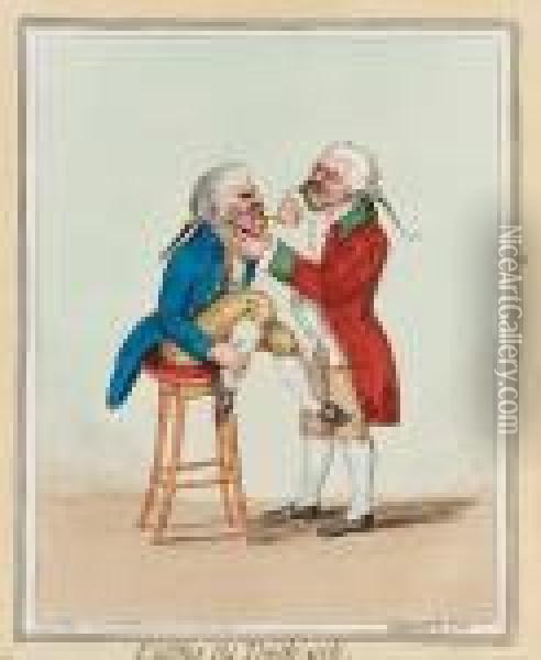 Easing The Tooth-ach Oil Painting - James Gillray