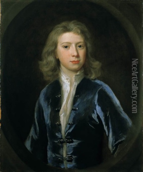 Portrait Of A Young Man (jonathan Richardson, Jnr?) Oil Painting - Jonathan Richardson