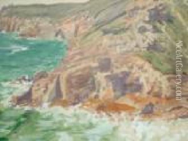Cornish Coast Oil Painting - Robert James Enraght Moony