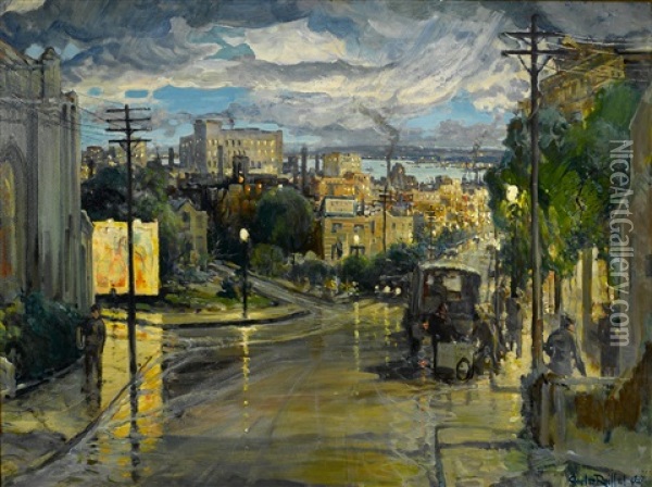 Rainy Evening Oil Painting - Charles Reiffel