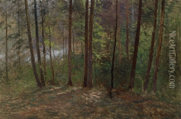 Waldlichtung Oil Painting - Ludvig Skramstad