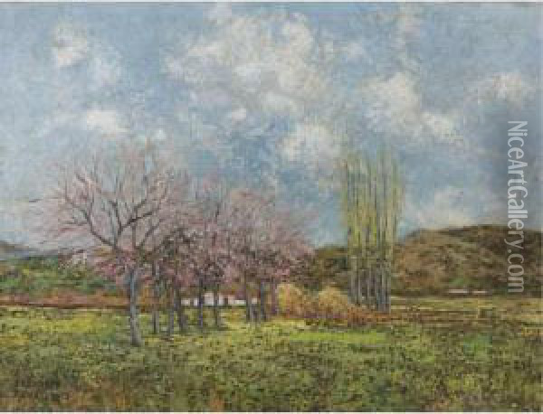 Los Parvines (the Haystacks) Oil Painting - Fernando Fader