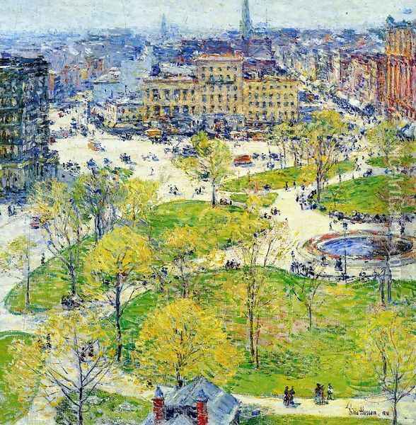Union Square in Spring Oil Painting - Childe Hassam
