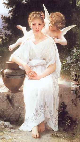 Whisperings of Love Oil Painting - William-Adolphe Bouguereau