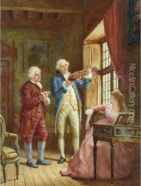 The New Violin Oil Painting - George Goodwin Kilburne