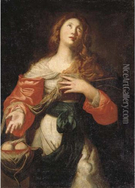 Saint Agatha Oil Painting - Nicolo De Simone
