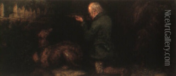 Gentleman Out Shooting Oil Painting - Sir Edwin Henry Landseer