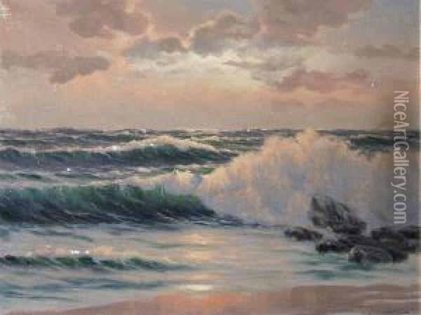 Breaking Wave Oil Painting - Lorenz Reinhart