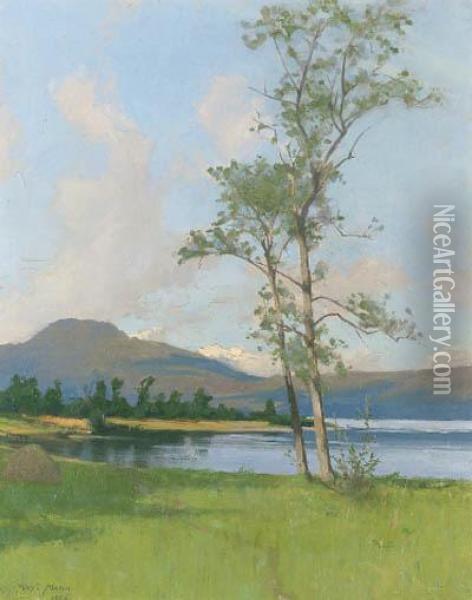 A Sunlit Loch Oil Painting - Alexander Mann