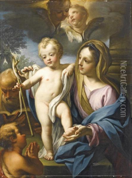 Sacra Famiglia Con San Giovannino Oil Painting - Andrea Casali