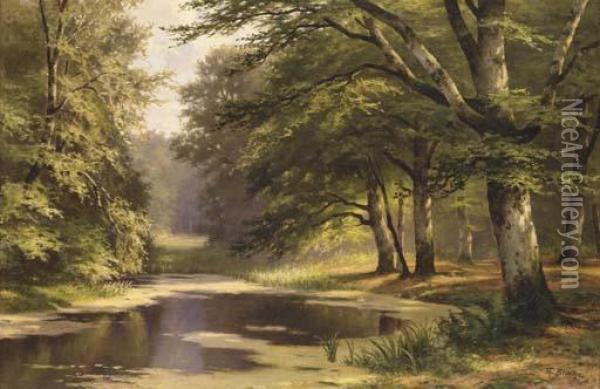 Forest Scene Oil Painting - Theodor Blache