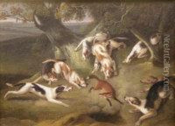 The Cornered Fox Oil Painting - Samuel Raven