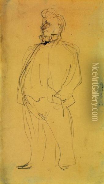 Portrait D'artiste Oil Painting - Henri De Toulouse-Lautrec