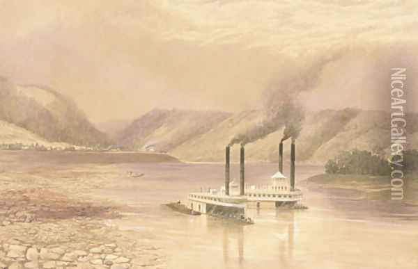 The Ohio River near Wheeling, West Virginia Oil Painting - Lefevre James Cranstone