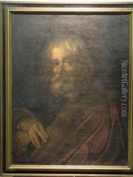 Portrait Of An Old Man Oil Painting - F.A. Ciappa