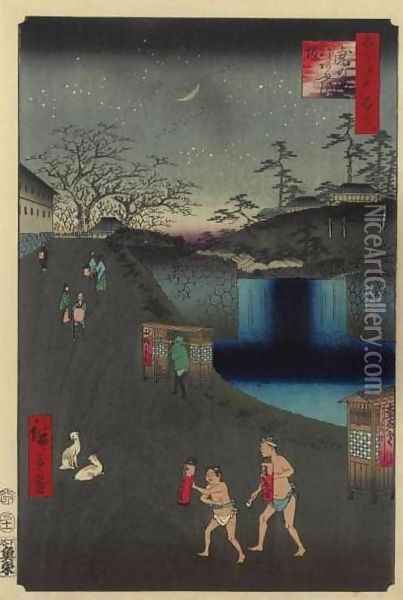 Aoi Slope, Outside Toranomon Gate (Toranomongai Aoizaka) Oil Painting - Utagawa or Ando Hiroshige
