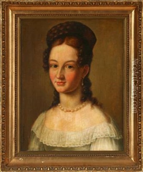 Portrait Of Laura Susanne Storch, Nee Baggesen Oil Painting - Peter Copmann