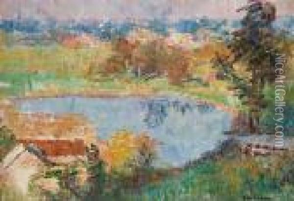Colour Note At South Yarra Oil Painting - Frederick McCubbin