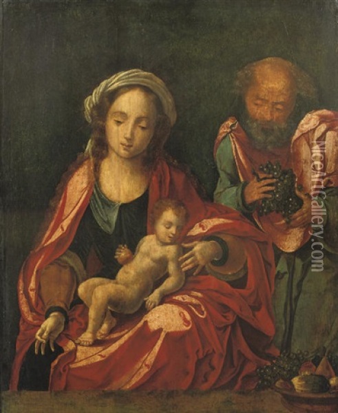 The Holy Family Oil Painting - Bernaert (Barend) van Orley