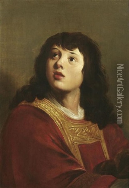 Portratstudie Eines Knaben In Kirchengewand Oil Painting - Jacob Adriaensz de Backer