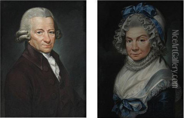 Portraits Of The Simpson Family Oil Painting - Jacques Gabriel Huquier