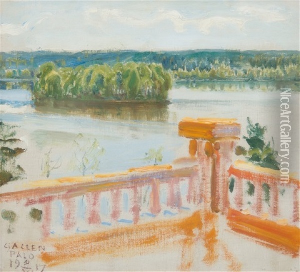 View From The Terrace Oil Painting - Akseli Valdemar Gallen-Kallela