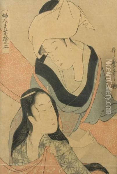 Shinshibari Oil Painting - Kitagawa Utamaro