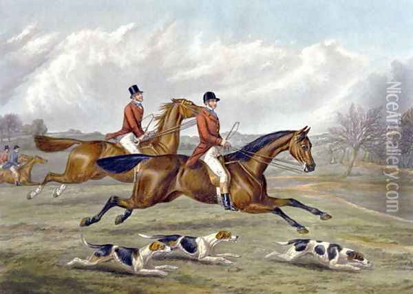 Full Cry, plate from 'The Right and The Wrong Sort', in Fores Hunting Sketches 1859 Oil Painting - Henry Thomas Alken