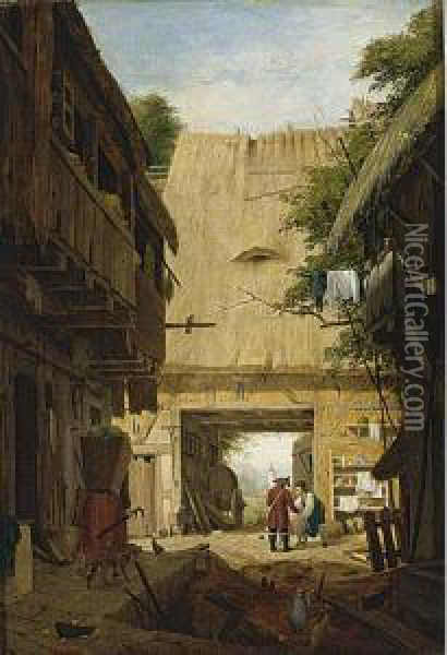 'der Steuereintreiber' Oil Painting - Otto Wagner