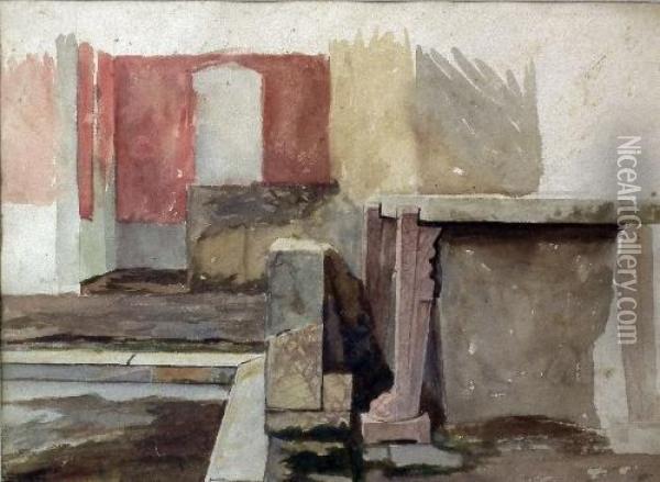 Interior At Pompeii Oil Painting - John William Waterhouse